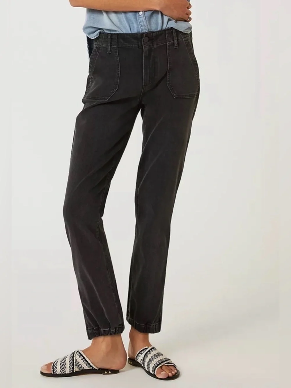 PAIGE Mayslie Mid-Rise Jogger Jeans Charcoal Size 30 EUC